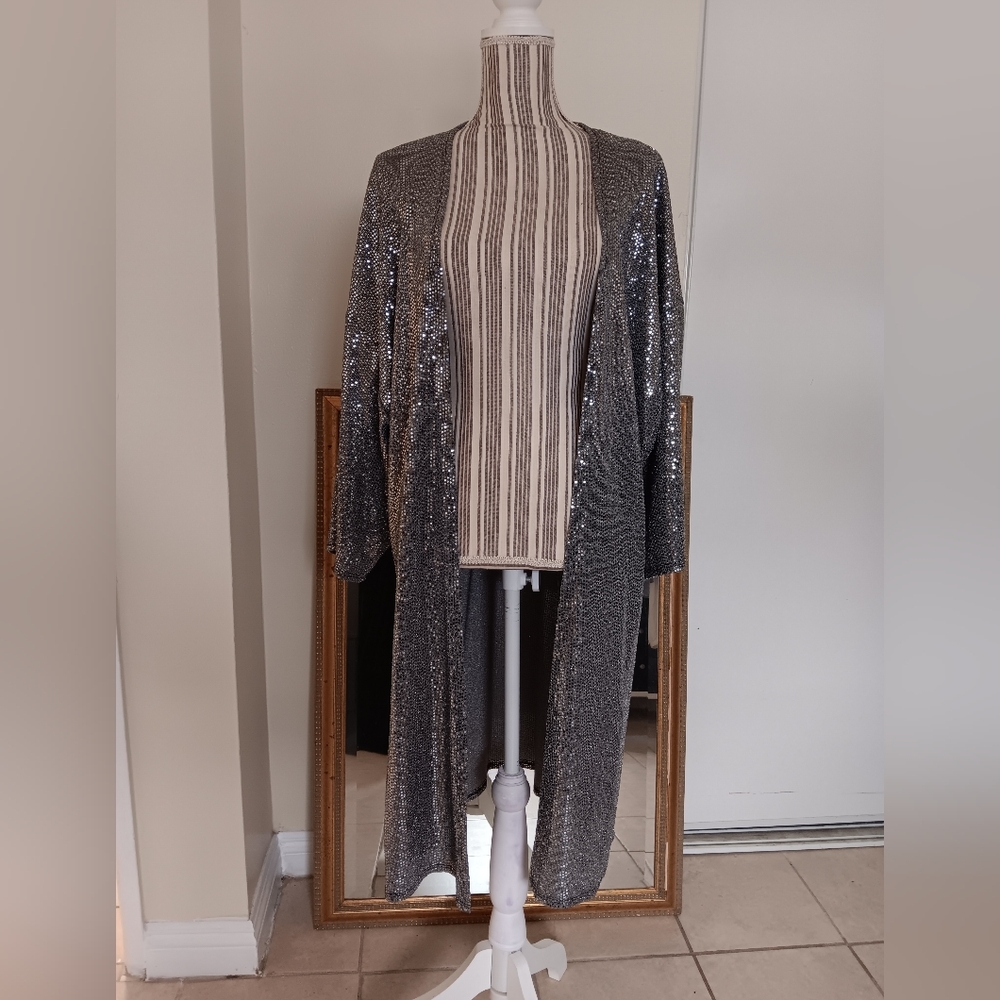 Silver Sequin Kimono